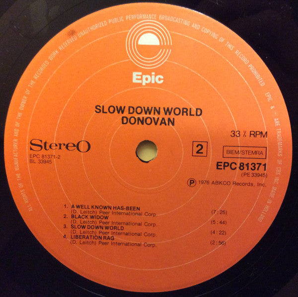 Donovan : Slow Down World (LP, Album)