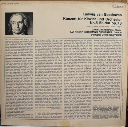 Ludwig van Beethoven - Daniel Barenboim / Otto Klemperer, New Philharmonia Orchestra : 5. Klavierkonzert (LP)