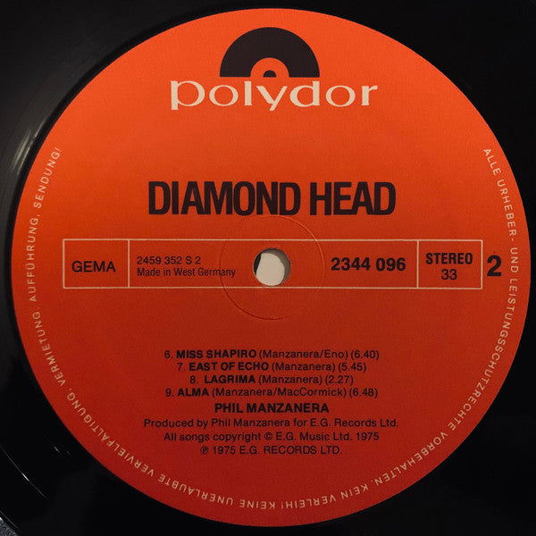 Phil Manzanera : Diamond Head (LP, Album, RE)