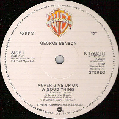 George Benson : Never Give Up On A Good Thing (12")