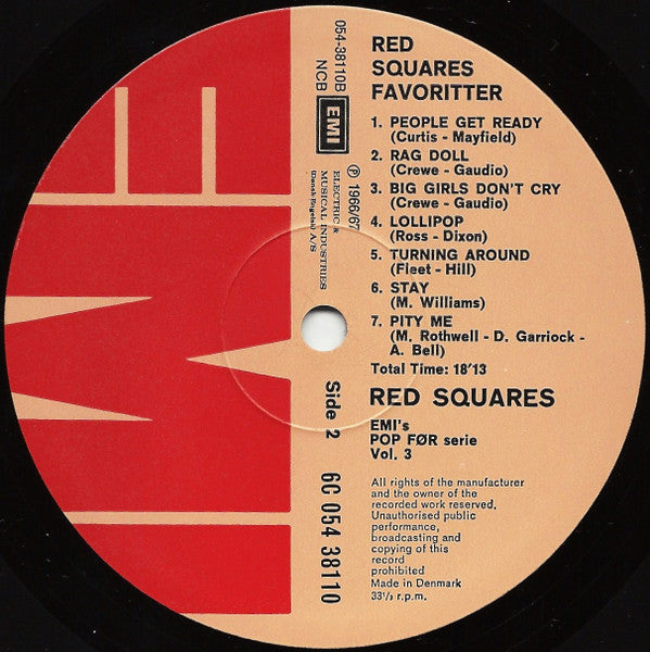 The Red Squares : Red Squares Favoritter (LP, Comp)