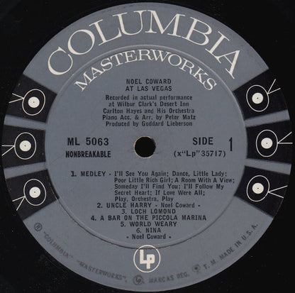 Noël Coward : Noel Coward At Las Vegas (LP, Album, Mono)