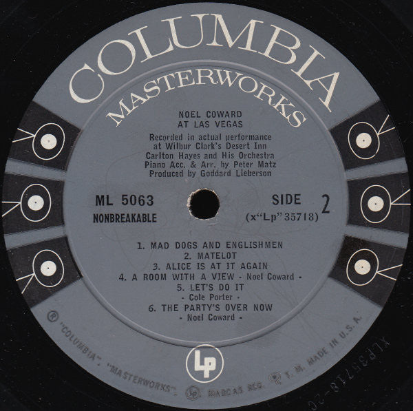 Noël Coward : Noel Coward At Las Vegas (LP, Album, Mono)