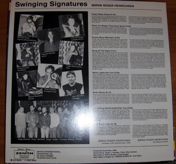 Børge Roger Henrichsen : Swinging Signatures (LP)