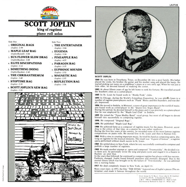 Scott Joplin : King Of Ragtime (LP, Comp)