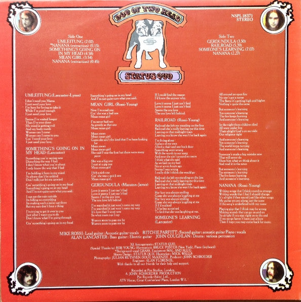 Status Quo : Dog Of Two Head (LP, Album, RP, Gat)