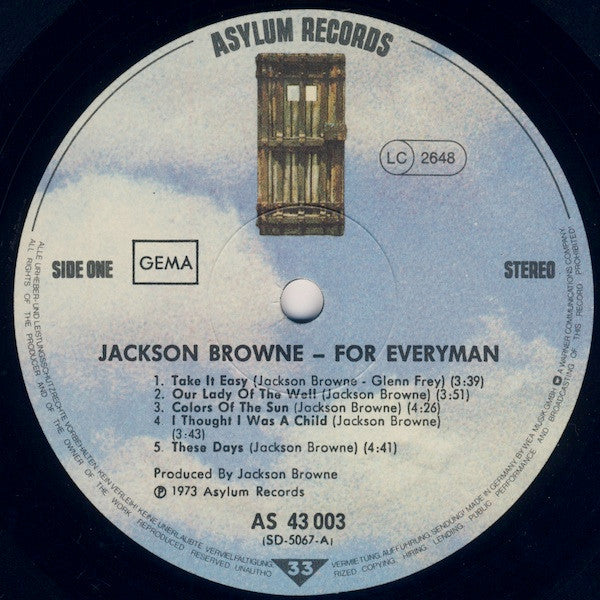 Jackson Browne : For Everyman (LP, Album, RE)