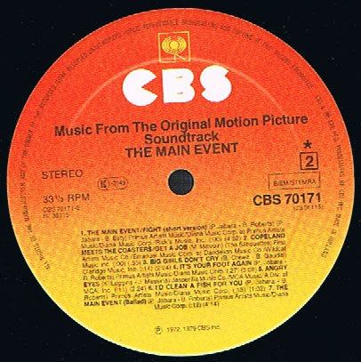 Various : The Main Event - Music From The Original Motion Picture Soundtrack (LP, Album)