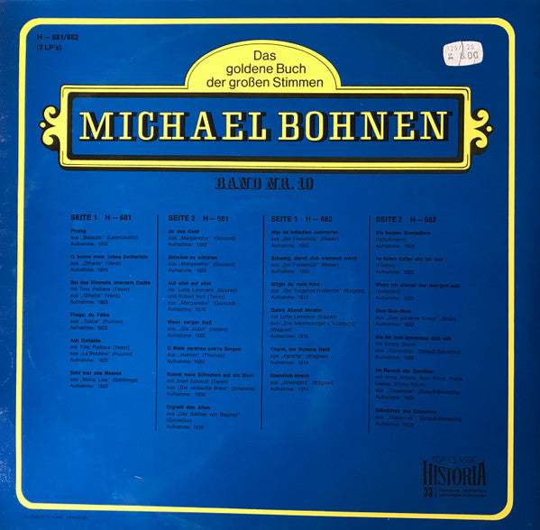 Michael Bohnen : Das goldene Buch der großen Stimmen Band Nr. 10 (2xLP, Album)