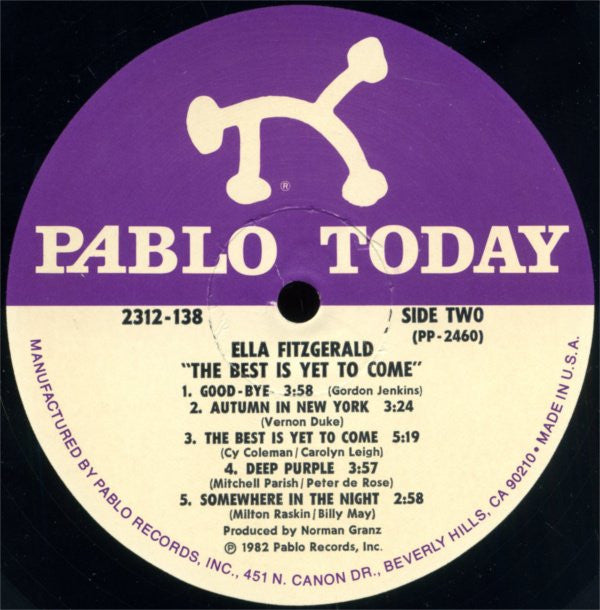 Ella Fitzgerald : The Best Is Yet To Come (LP, Album)