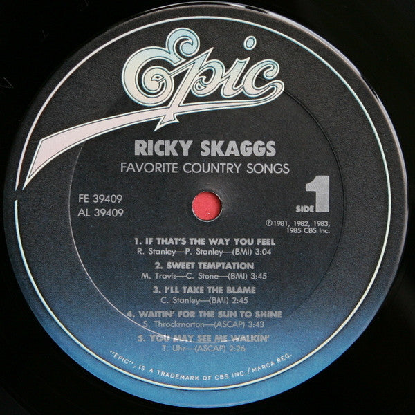 Ricky Skaggs : Favorite Country Songs (LP, Comp, Ter)