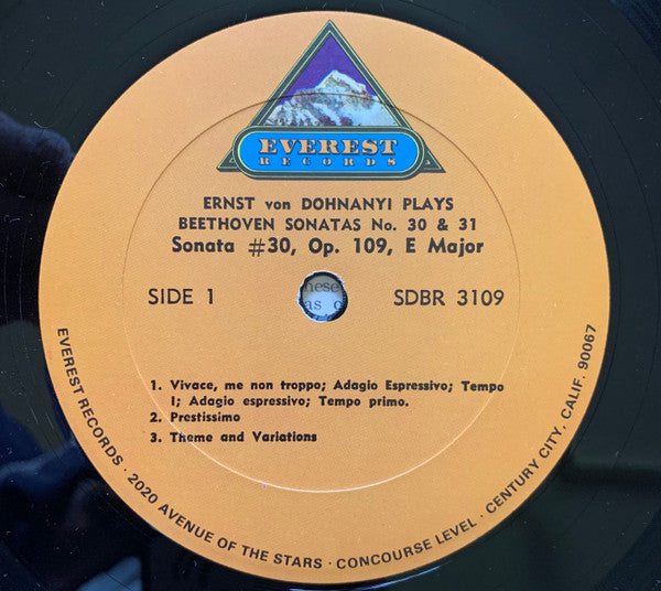 Ernst von Dohnányi Plays Ludwig van Beethoven : Piano Sonatas No. 30 And No. 31 (LP, Album, RP, Pur)