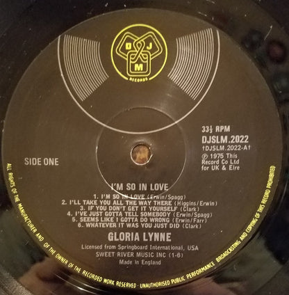 Gloria Lynne : I'm So In Love (LP, Album, RE)