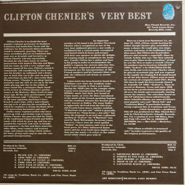 Clifton Chenier : Clifton Chenier's Very Best (LP, Comp, Mono)