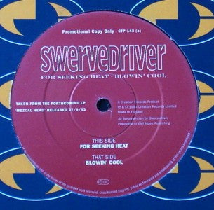 Swervedriver : For Seeking Heat (12", Promo, Smplr)