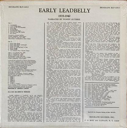 Leadbelly : Early Leadbelly 1935 - 1940 (LP, Comp)