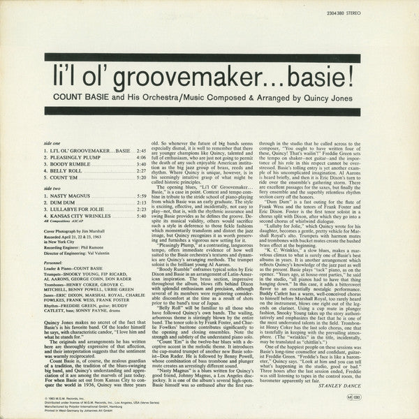 Count Basie Orchestra : Li'l Ol' Groovemaker... Basie! (LP, Album, RE)