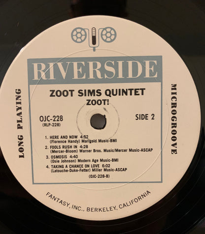 The Zoot Sims Quintet : Zoot! (LP, Album, RE)