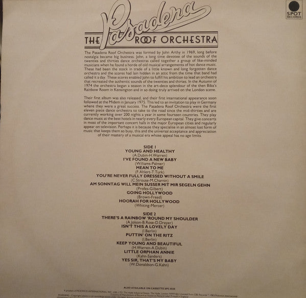 The Pasadena Roof Orchestra : Puttin' On The Ritz (LP, Album)