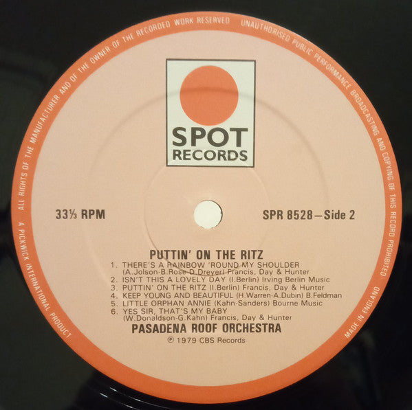 The Pasadena Roof Orchestra : Puttin' On The Ritz (LP, Album)