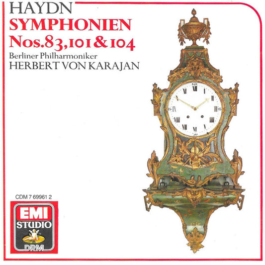 Joseph Haydn - Herbert von Karajan, Berliner Philharmoniker : Symphonien Nos.83,101&104 (CD, Comp, RE, RM)