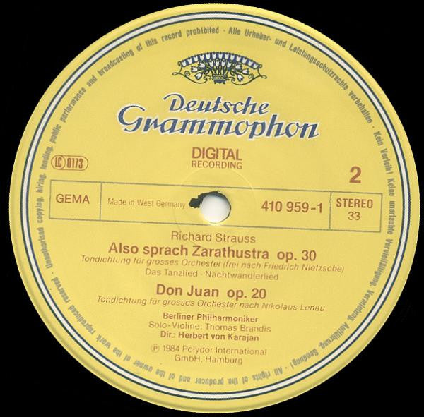 Richard Strauss • Herbert Von Karajan • Berliner Philharmoniker : Also Sprach Zarathustra - Don Juan (LP)