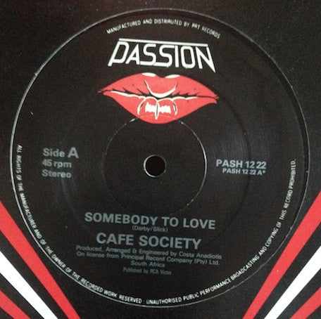 Café Society : Somebody To Love (12", Gen)