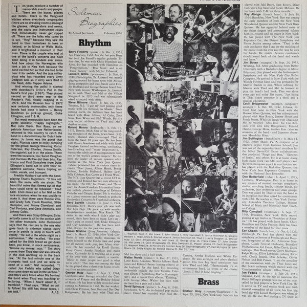 Thad Jones & Mel Lewis : New Life (Dedicated To Max Gordon) (LP, Album, Gat)