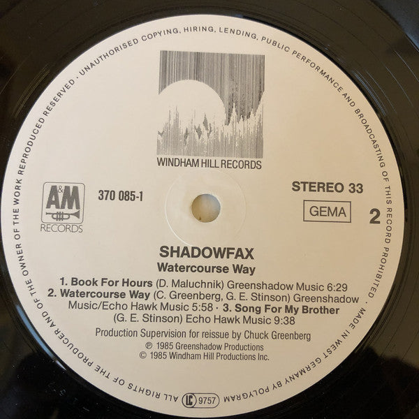 Shadowfax : Watercourse Way (LP, Album, RE)