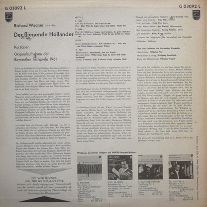 Richard Wagner, Chor Der Bayreuther Festspiele Und Orchester Der Bayreuther Festspiele, Wilhelm Pitz, Wolfgang Sawallisch, Wieland Wagner : Der Fliegende Holländer - Originalaufnahme Der Bayreuther Festspiele (Opernquerschnitt) (LP, Mono)