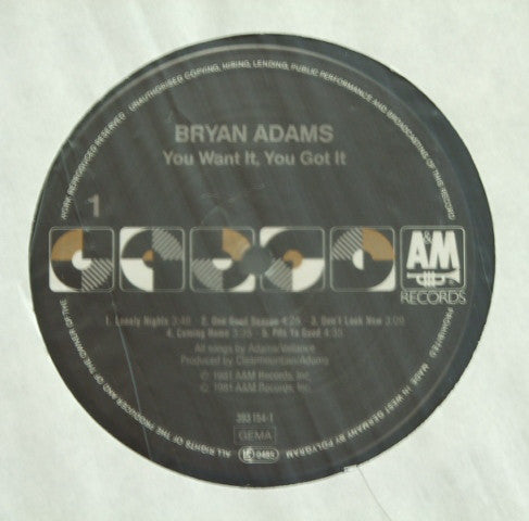 Bryan Adams : You Want It, You Got It (LP, Album, RP, Bla)