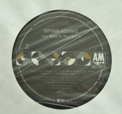 Bryan Adams : You Want It, You Got It (LP, Album, RP, Bla)