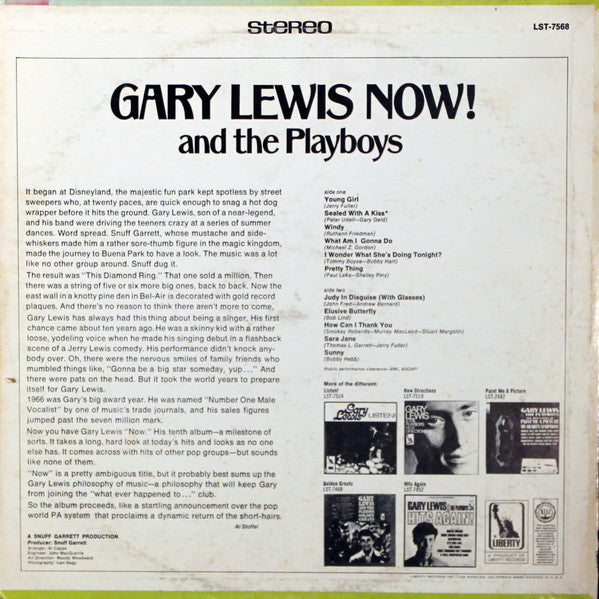 Gary Lewis & The Playboys : Now! (LP, Album)