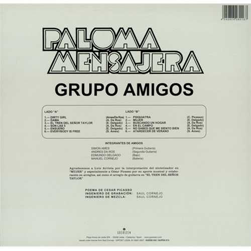 Grupo Amigos : Paloma Mensajera (LP, Album, RE)