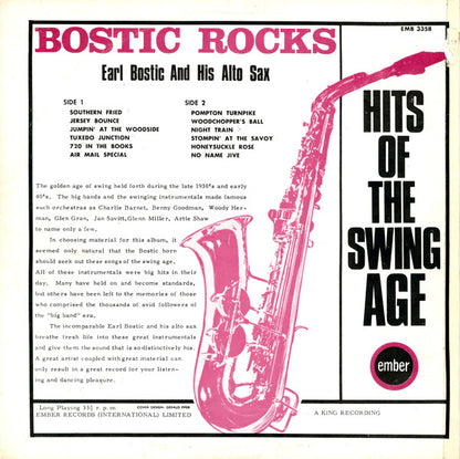 Earl Bostic : Bostic Rocks (LP, Album, Mono)