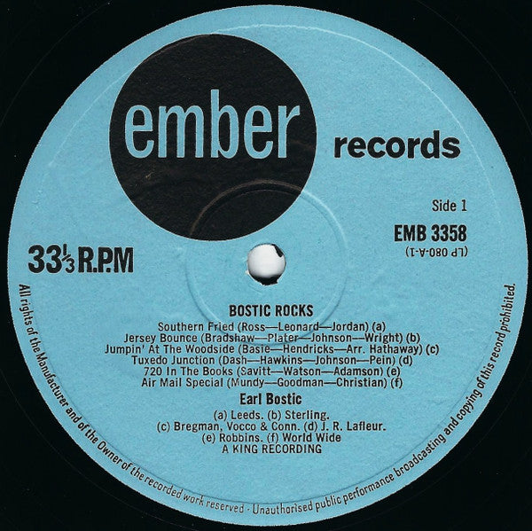 Earl Bostic : Bostic Rocks (LP, Album, Mono)