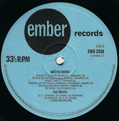 Earl Bostic : Bostic Rocks (LP, Album, Mono)
