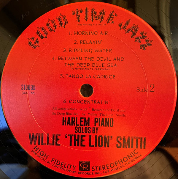 Charles "Luckey" Roberts & Willie "The Lion" Smith : Luckey & The Lion: Harlem Piano (LP, Album, RE)