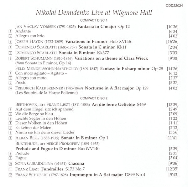 Nikolai Demidenko : Live At Wigmore Hall (2xCD, Album, RE)