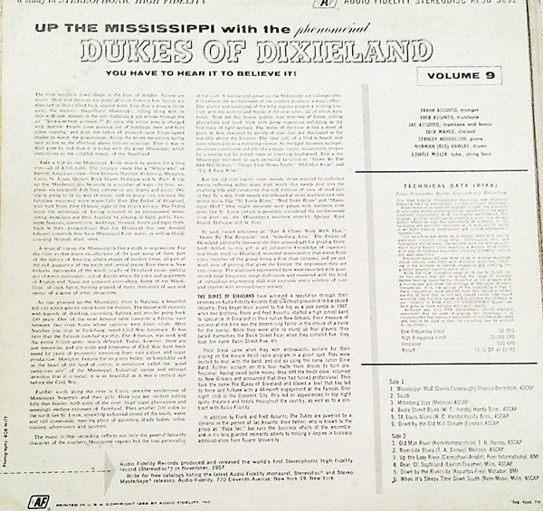 The Dukes Of Dixieland : Up The Mississippi With The Dukes Of Dixieland Vol. 9 (LP, Album, Gat)