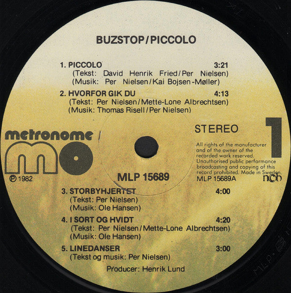 Buzstop : Piccolo (LP, Album)