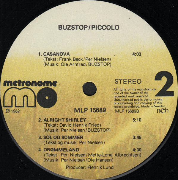 Buzstop : Piccolo (LP, Album)