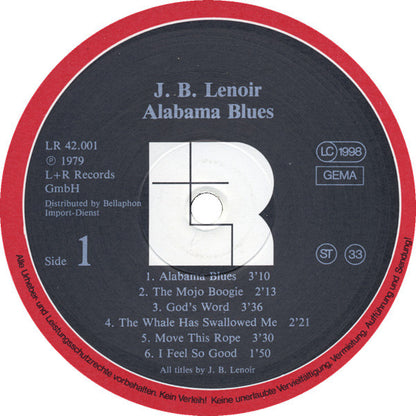 J.B. Lenoir : Alabama Blues (LP, Album, RE)