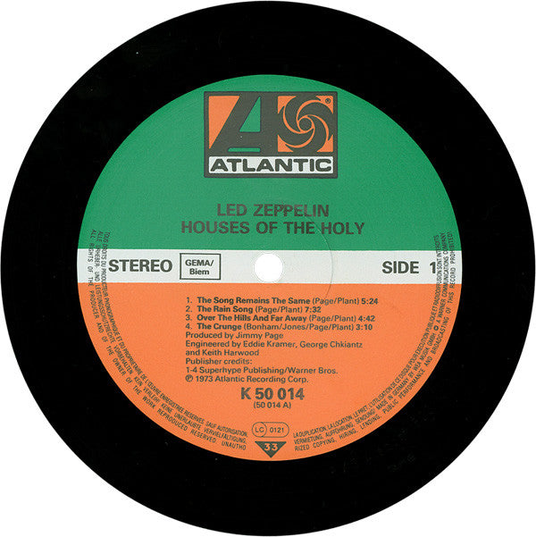 Led Zeppelin : Houses Of The Holy (LP, Album, RE, Gat)