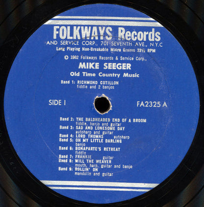 Mike Seeger : Old Time Country Music (LP, RE)