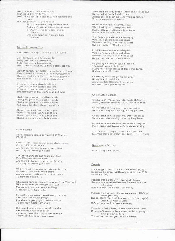 Mike Seeger : Old Time Country Music (LP, RE)