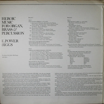 E. Power Biggs, New England Brass Ensemble, Richard Burgin : Heroic Music For Organ, Brass & Percussion (2xLP, Comp, Gat)