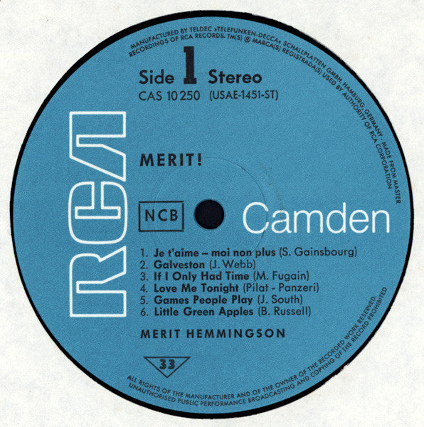 Merit Hemmingson : Merit! (LP, Album)