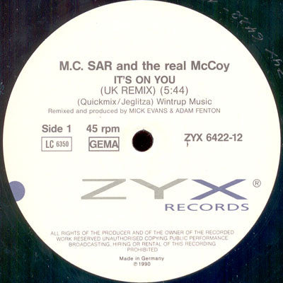 Real McCoy : It's On You (UK Remix) (12")