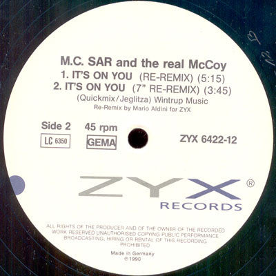 Real McCoy : It's On You (UK Remix) (12")